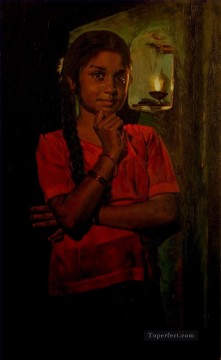 インドの女の子20 Oil Paintings